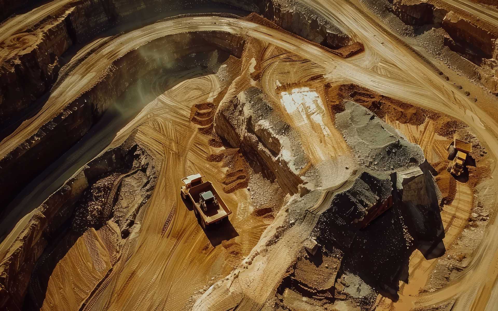 Aerial view of an open-pit mine